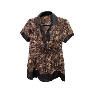 BCBGMaxAzria Animal Print Blouse